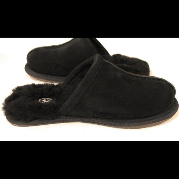 NIB UGG‎ PEARLE SUEDE SHEARLING SLIP ON SLIPPERS BLACK - Picture 7 of 7